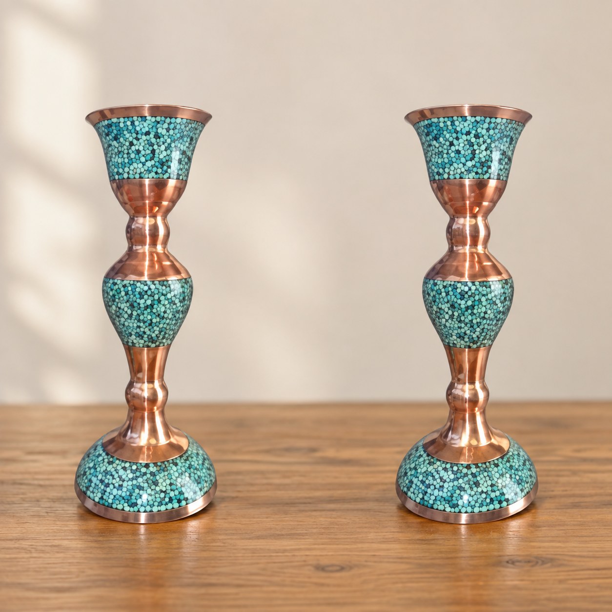 ست شمعدان فیروزه کوب متوسط
