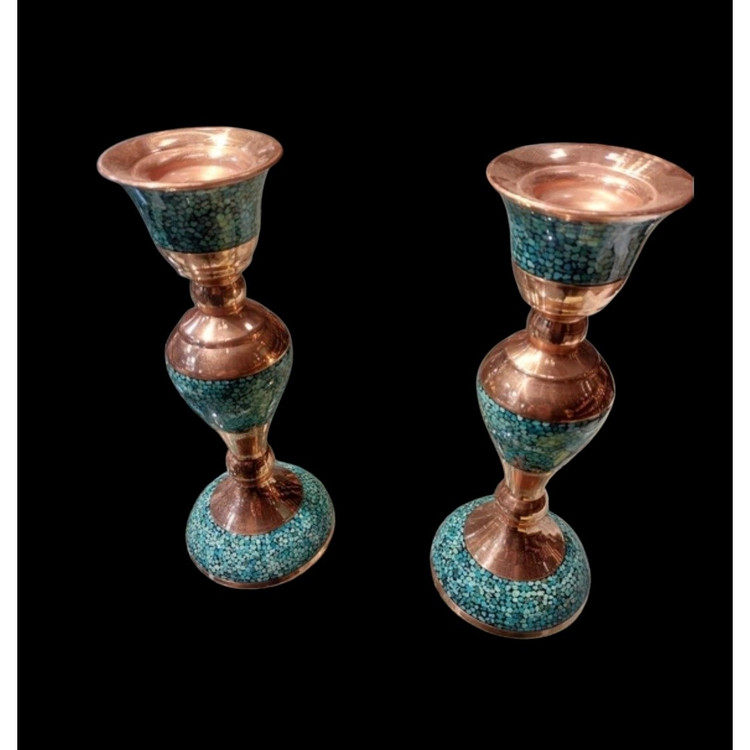 ست شمعدان فیروزه کوب متوسط