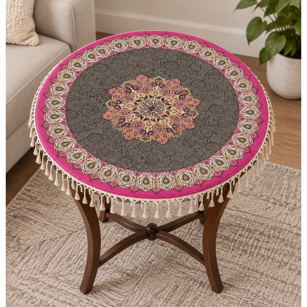 رومیزی قلمکار اعلا گرد