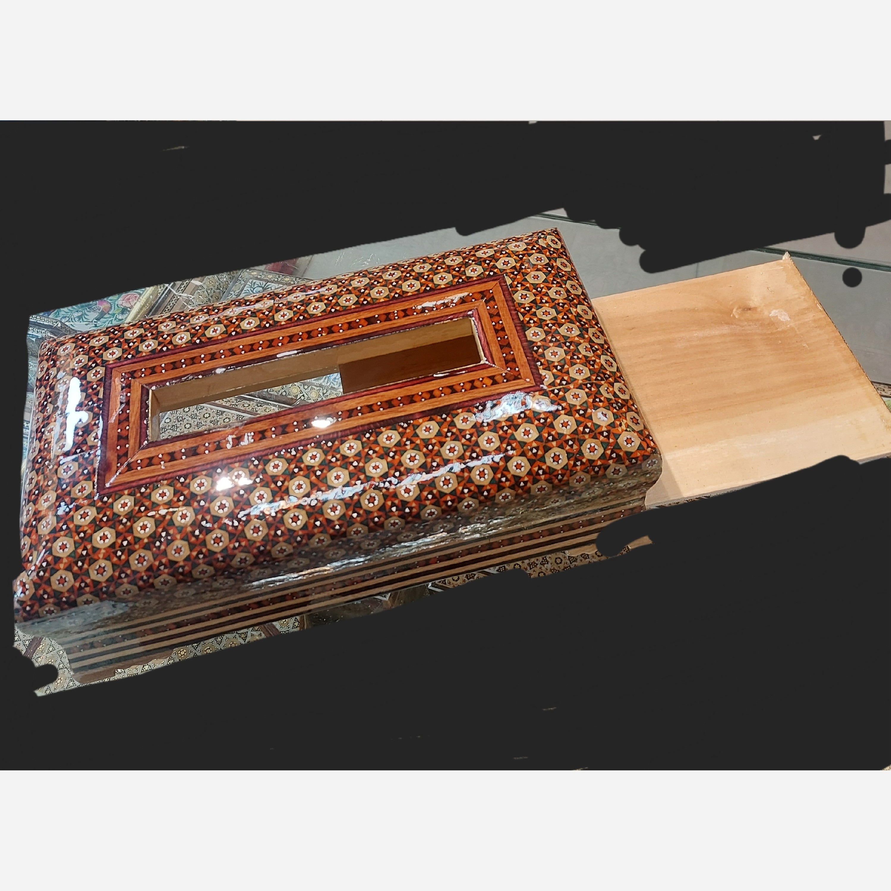 جعبه دستمال کاغذی خاتم مدل بلک اعلا