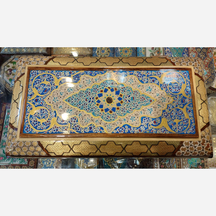 جعبه کارد و چنگال خاتم کاری چوبی کد 200
