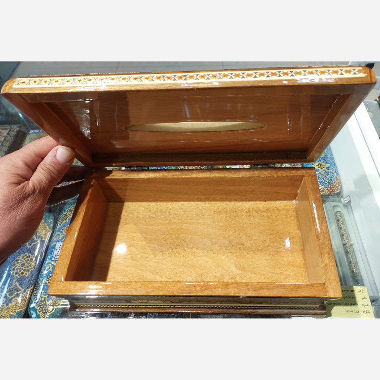 جعبه دستمال کاغذی خاتم کاری مدل اعلاء