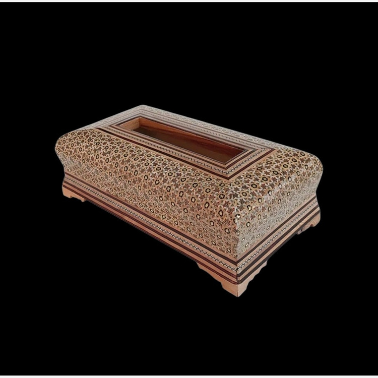 جای دستمال کاغذی خاتم کاری