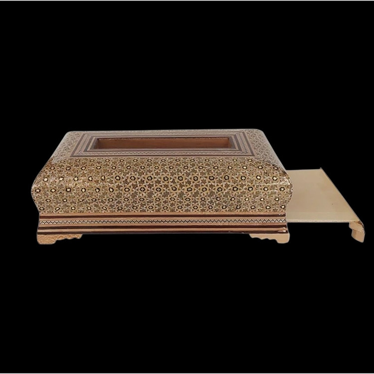 جای دستمال کاغذی خاتم کاری