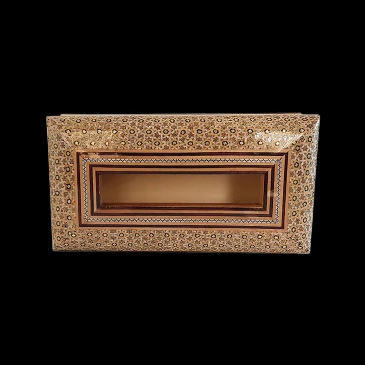 جای دستمال کاغذی خاتم کاری